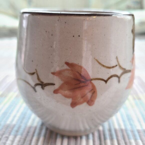 Handcrafted Ceramic Pottery Stoneware Mug Autumn Leaves Speckled Finish Korea - Picture 9 of 9